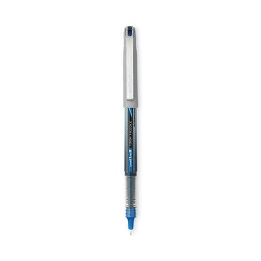 Uniball Vision Micro 0.5 Mm Blue Ink Black/blue Barrel Roller Ball Pen Stick -- 12 Per Case