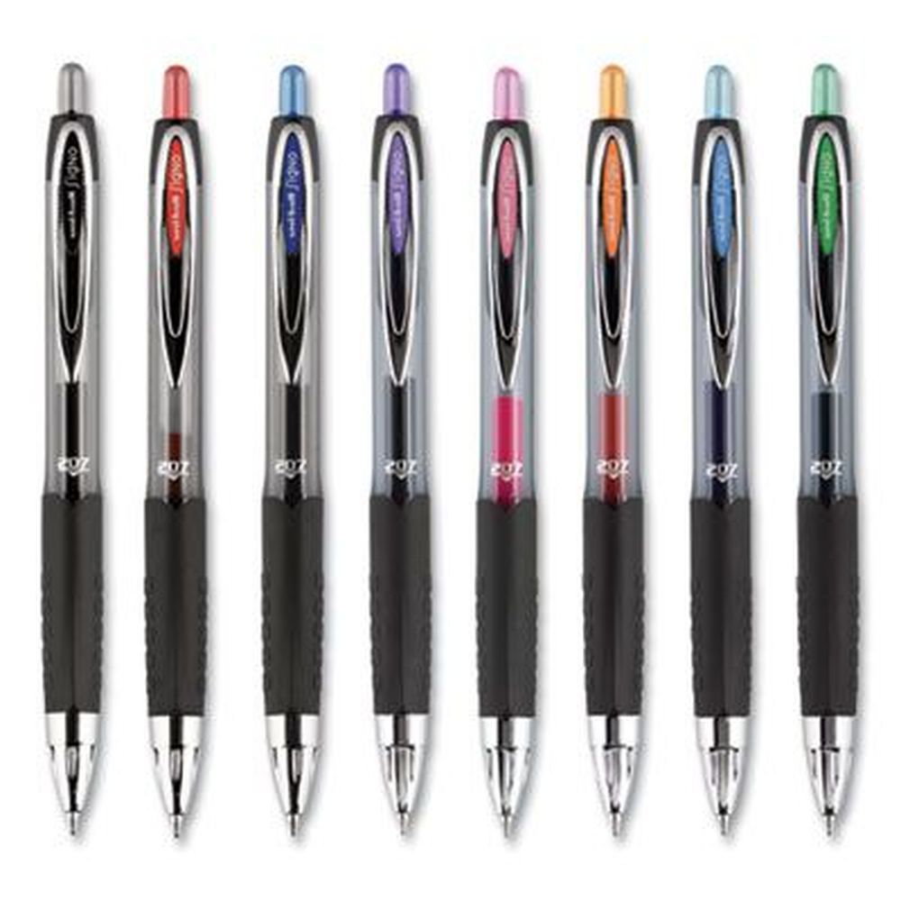 Uniball Signo 207 Medium 0.7 Mm Retractable Translucent Blue Barrel Gel Pen -- 4 Per Pack