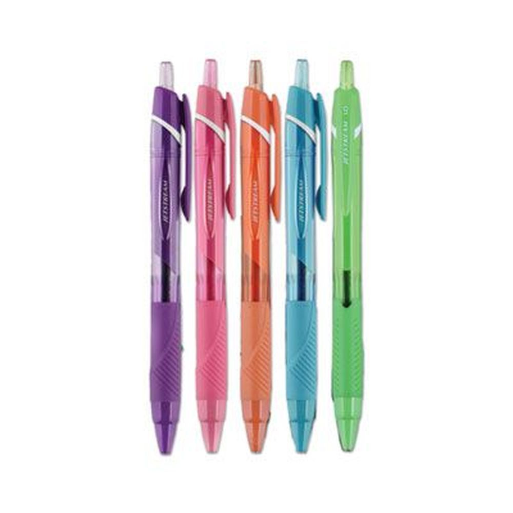 Uniball Jetstream Elements Medium 1 Mm Retractable Assorted Ink And Barrel Colors Ballpoint Pen -- 5 Per Pack