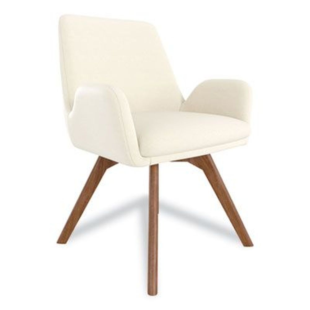 Union And Scale Cream Seat And Back Midmod Fabric Guest Chair, 24.8 X 25 X 31.8 Inch