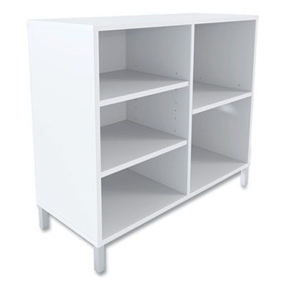 Union And Scale White Five Shelf Essentials Laminate Bookcase, 15 X 36 X 31.6 Inch