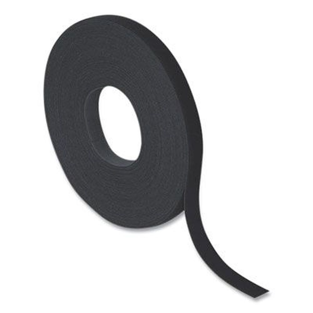 Velcro Black One-wrap Ties And Straps, 0.5 Inch X 12 Feet Roll