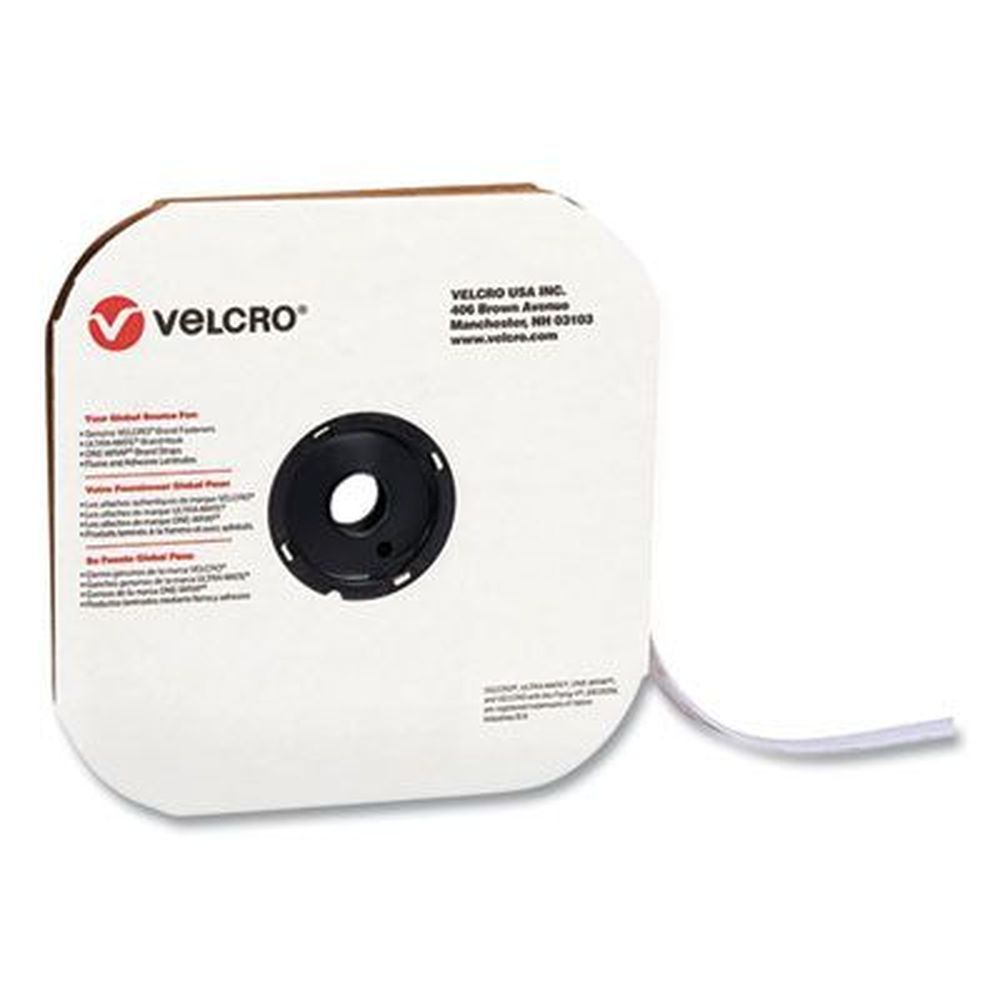 Velcro White Loop Side Sticky-back Fasteners, 0.63 Inch X 75 Feet Roll