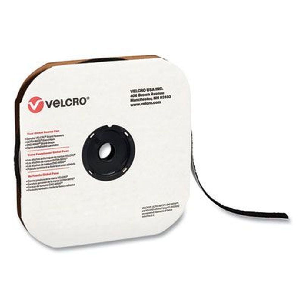 Velcro Black Loop Side Sticky-back Fasteners, 0.63 Inch X 75 Feet Roll