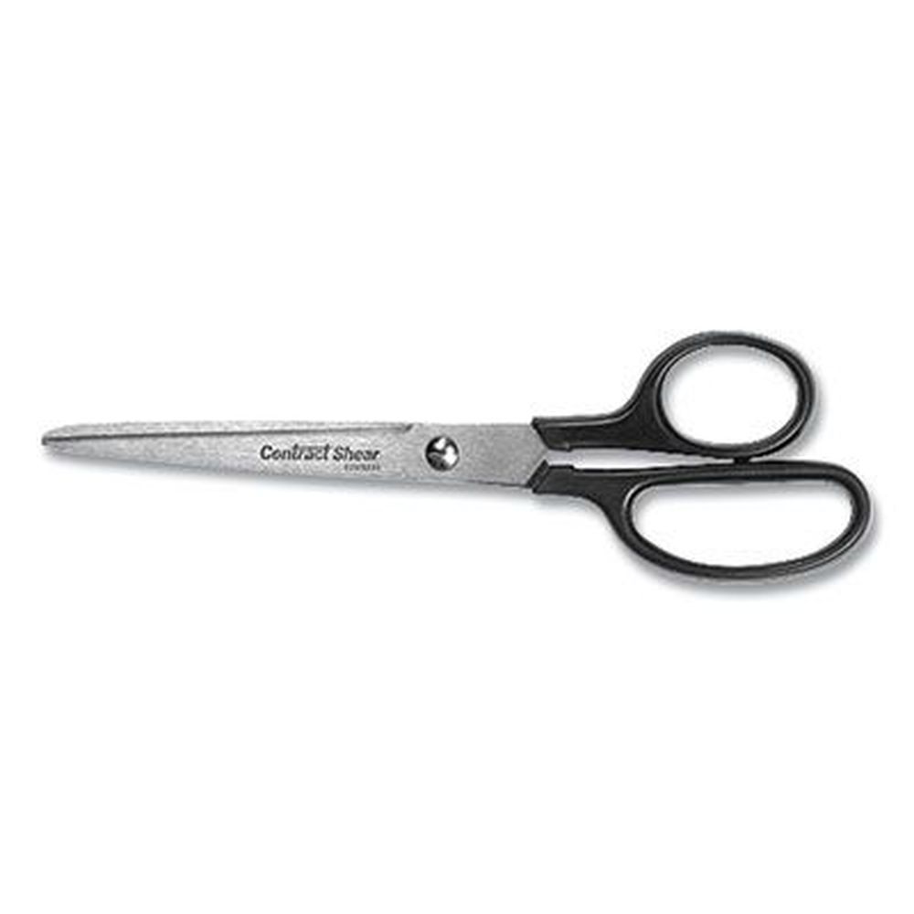 Westcott Contract Stainless Steel Standard Scissor With Black Straight Handle, 7 Inch Long