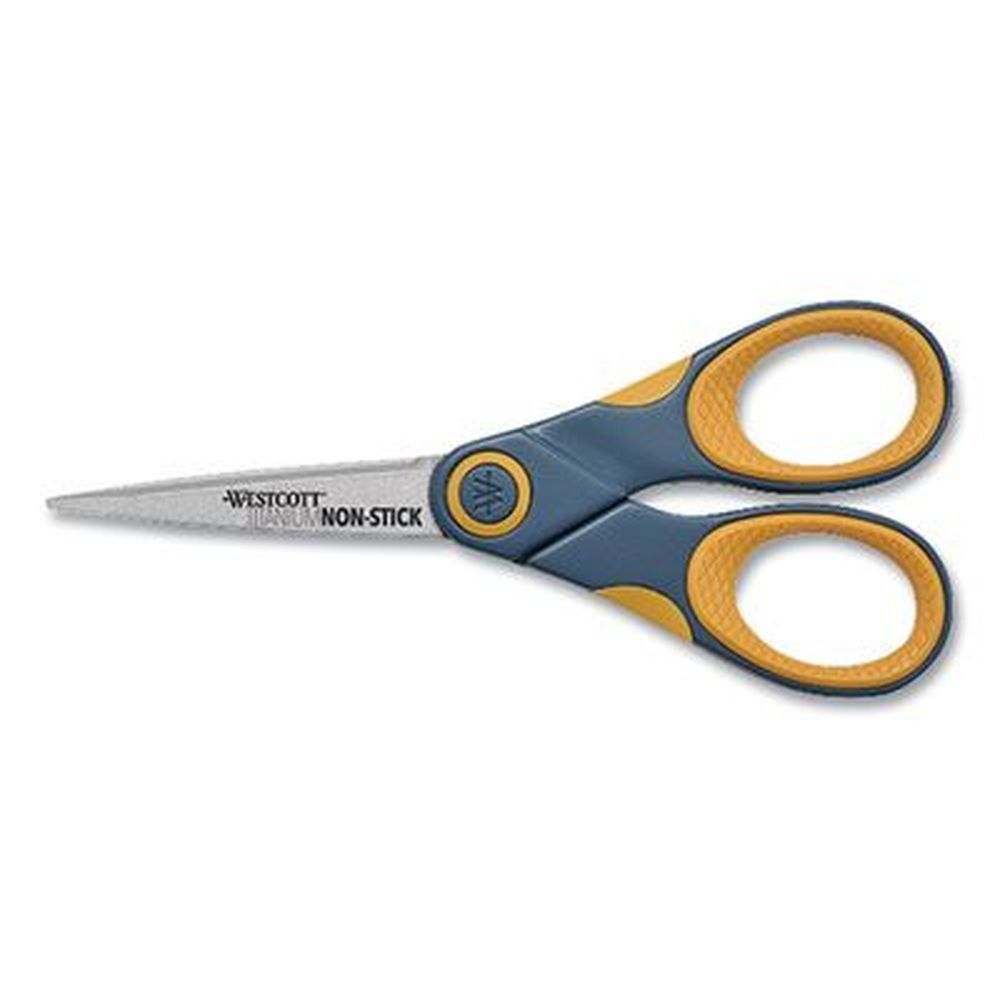 Westcott Titanium Bonded Scissor With Gray/orange Straight Handle, 5 Inch Long