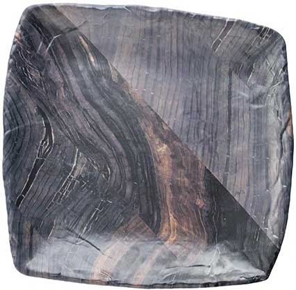 Tablecraft Barnwood Collection Melamine Medium Square Platter, 11.75 X 11.5 X 1.375 Inch