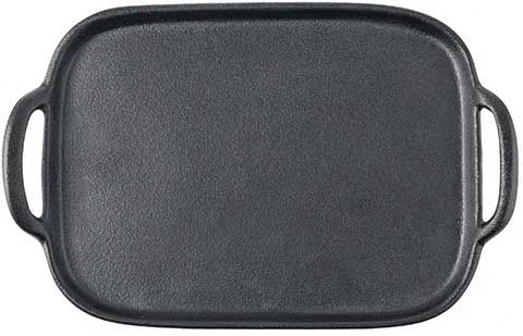 Tablecraft Black Melamine Small Rectangular Faux Cast Iron Serving Tray, 12.25 X 8 X 1.25 Inch