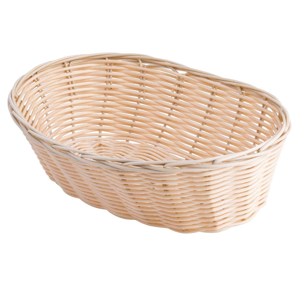 Tablecraft Plastic Oval Natural Serving Basket, 10 Inch -- 12 Per Case