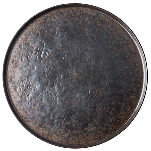 Tablecraft Lunara Collection Round Brown Melamine Platter, 18 X 18 X 0.875 Inch