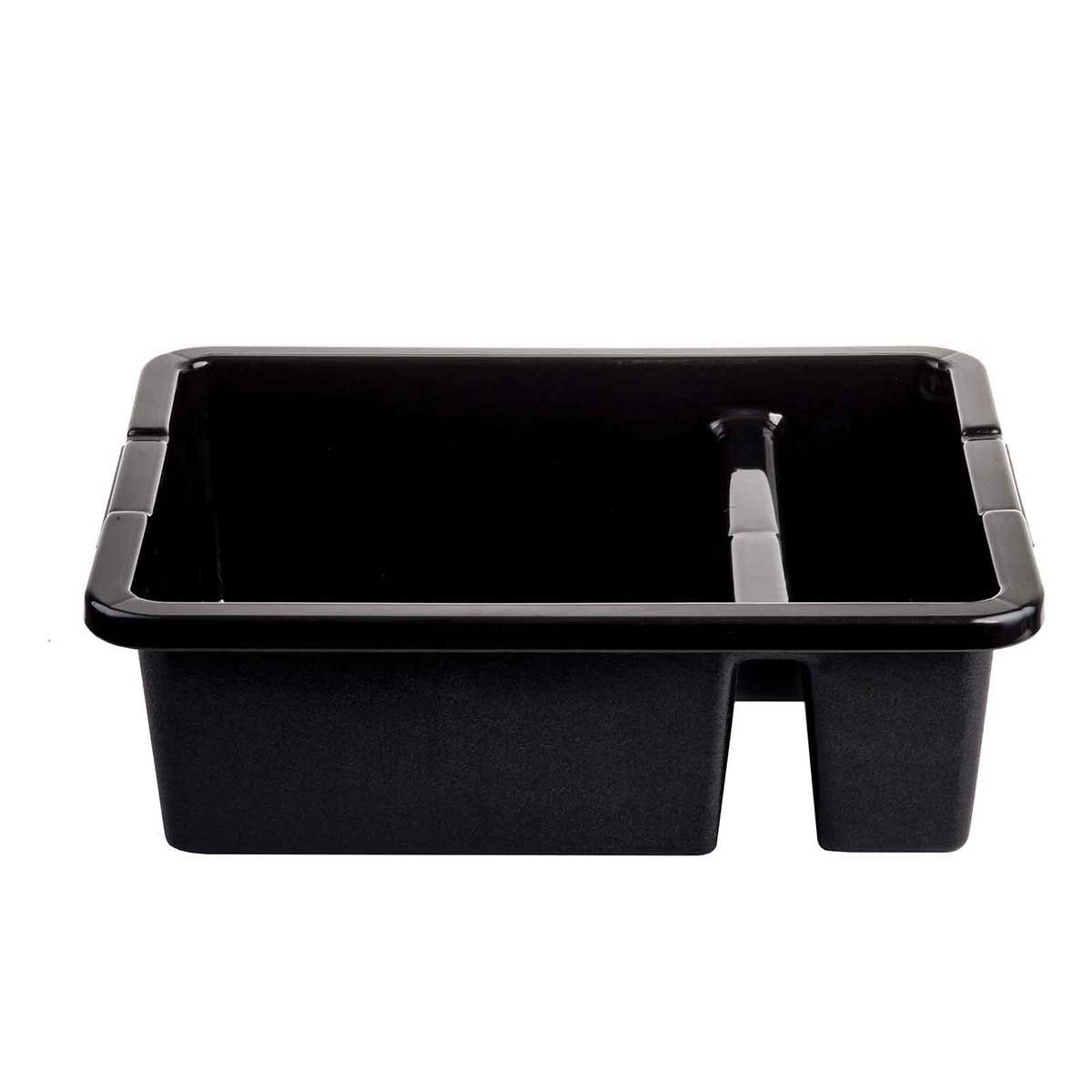 Tablecraft Polyethylene Heavy Duty Black Divided Tote Box, 21 X 17 X 7 Inch -- 6 Per Case