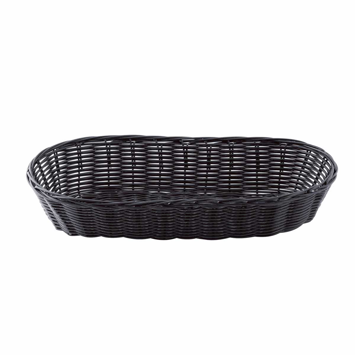 Tablecraft Black Italian Woven Basket, 15 Inch -- 12 Per Case