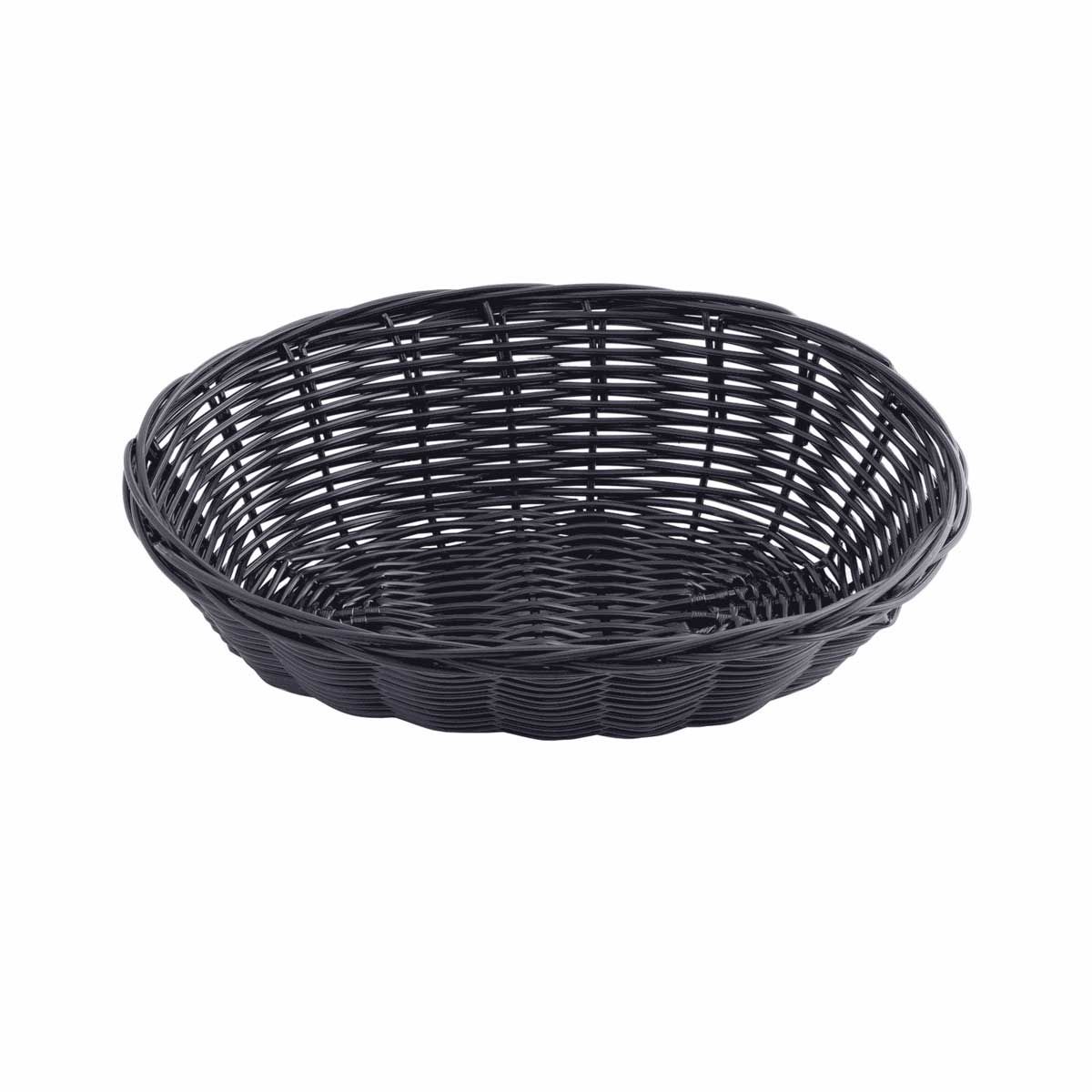 Tablecraft Black Oval Handwoven Basket, 9 X 6 X 2.25 Inch -- 12 Per Case