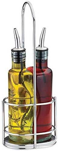 Tablecraft Gemelli Collection 8.5 Ounce Stainless Steel Cruet Set, 4.25 X 3.25 X 12.5 Inch