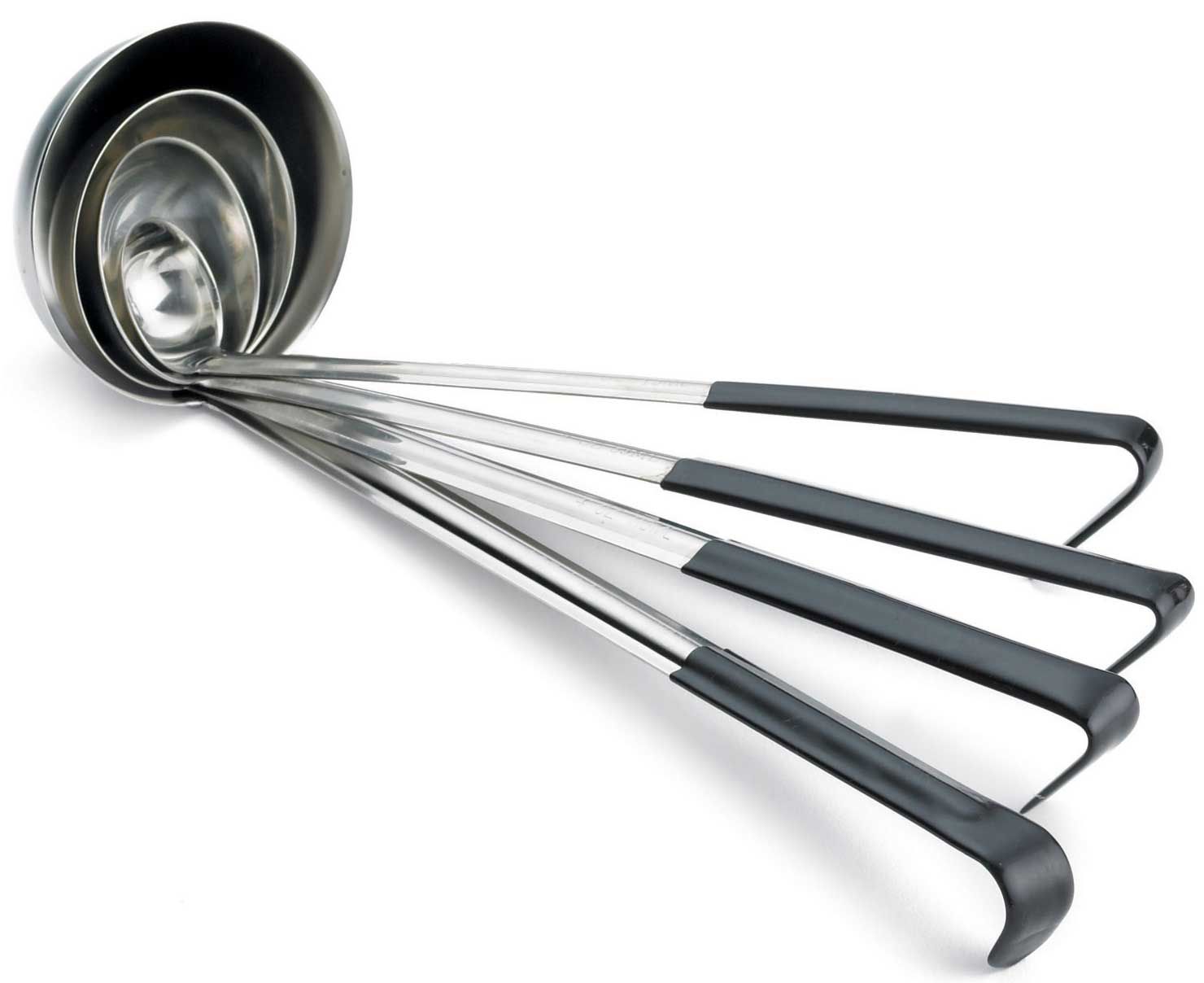 Tablecraft 1 Ounce Stainless Steel One Piece Ladle With Black Vinyl Handle, 12 Inch Length