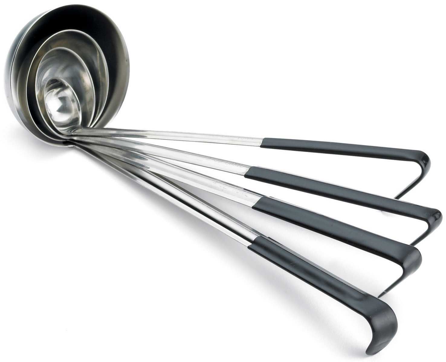 Tablecraft 2 Ounce Stainless Steel One Piece Ladle With Black Vinyl Handle, 12.5 Inch Length