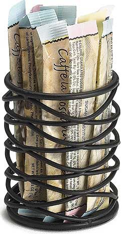 Tablecraft Artisan Collection Black Powder Coated Steel Round Premium Sugar Packet Holder, 2 X 2 X 2.5 Inch -- 12 Per Case