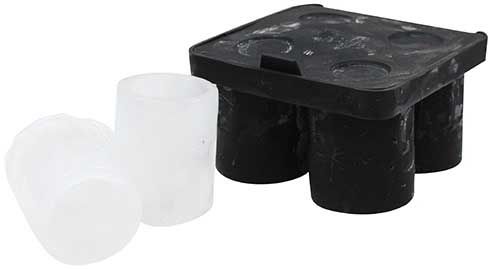 Tablecraft Black Silicone Shot Glass Ice Cube Tray, 5 X 5.25 X 3.125 Inch