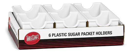 Tablecraft 3.25 X 2.5 X 2 Inch San Plastic White Sugar Packet Holder, 6 Count