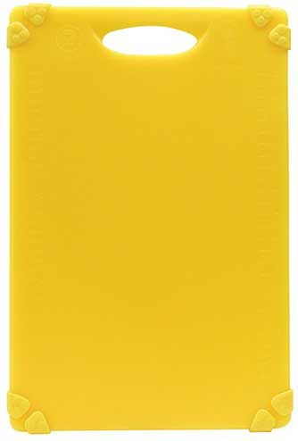 Tablecraft Polypropylene Yellow Grippy Cutting Board With Tpe Grips, 12 X 18 X 0.5 Inch
