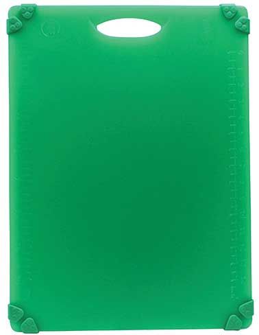 Tablecraft Grippy Polypropylene Green Color Coded Cutting Board With Tpe Grips, 20 X 15 X 0.625 Inch