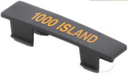 Tablecraft Black With Orange Print Thousand Island Tag For Nsf Saferfood Solutions Option Dispenser, 0.5625 X 0.4375 X 2.5 Inch