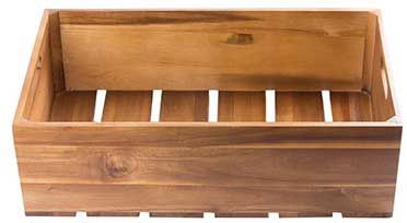 Tablecraft Acacia Wood Full Size Gastronorm Display Crate, 20.75 X 12.75 X 6.25 Inch