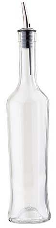 Tablecraft Sottile Clear Glass Bottle With Pourer, 17 Ounce Capacity -- 12 Per Case