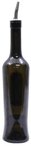 Tablecraft Luna Dark Green Glass Bottle With Pourer, 17 Ounce Capacity -- 12 Per Case