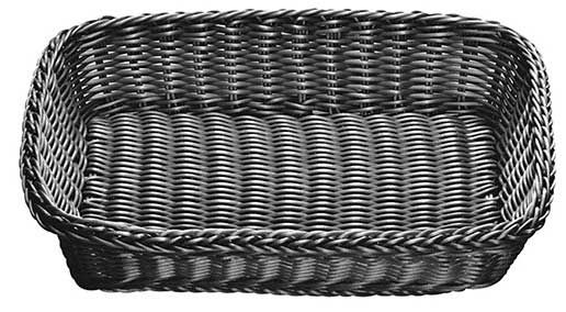 Tablecraft Ridal Collection Polypropylene Small Black Rectangular Serving Basket, 16.75 X 11.75 X 3.5 Inch -- 6 Per Case