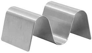 Tablecraft Taco Taxi Small Brushed Stainless Steel 1 To 2 Tacos Server, 3.625 X 2.25 X 1.5 Inch