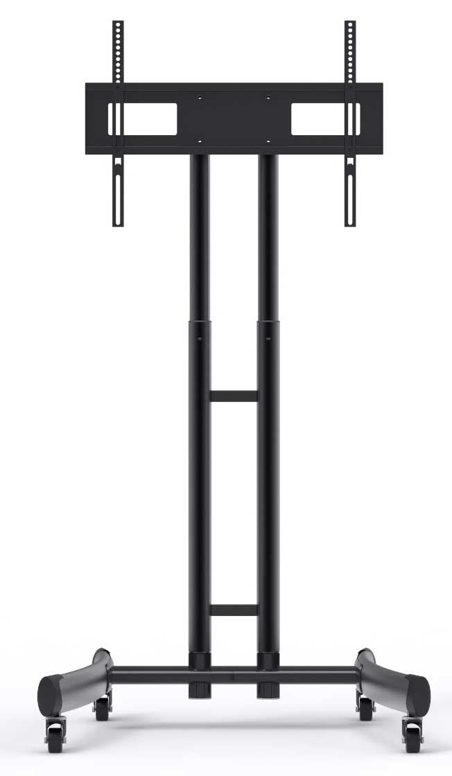 Luxor Black Adjustable-height Rolling Tv Stand, 31.4 X 28.1 X 48.4 To 68 Inch Height