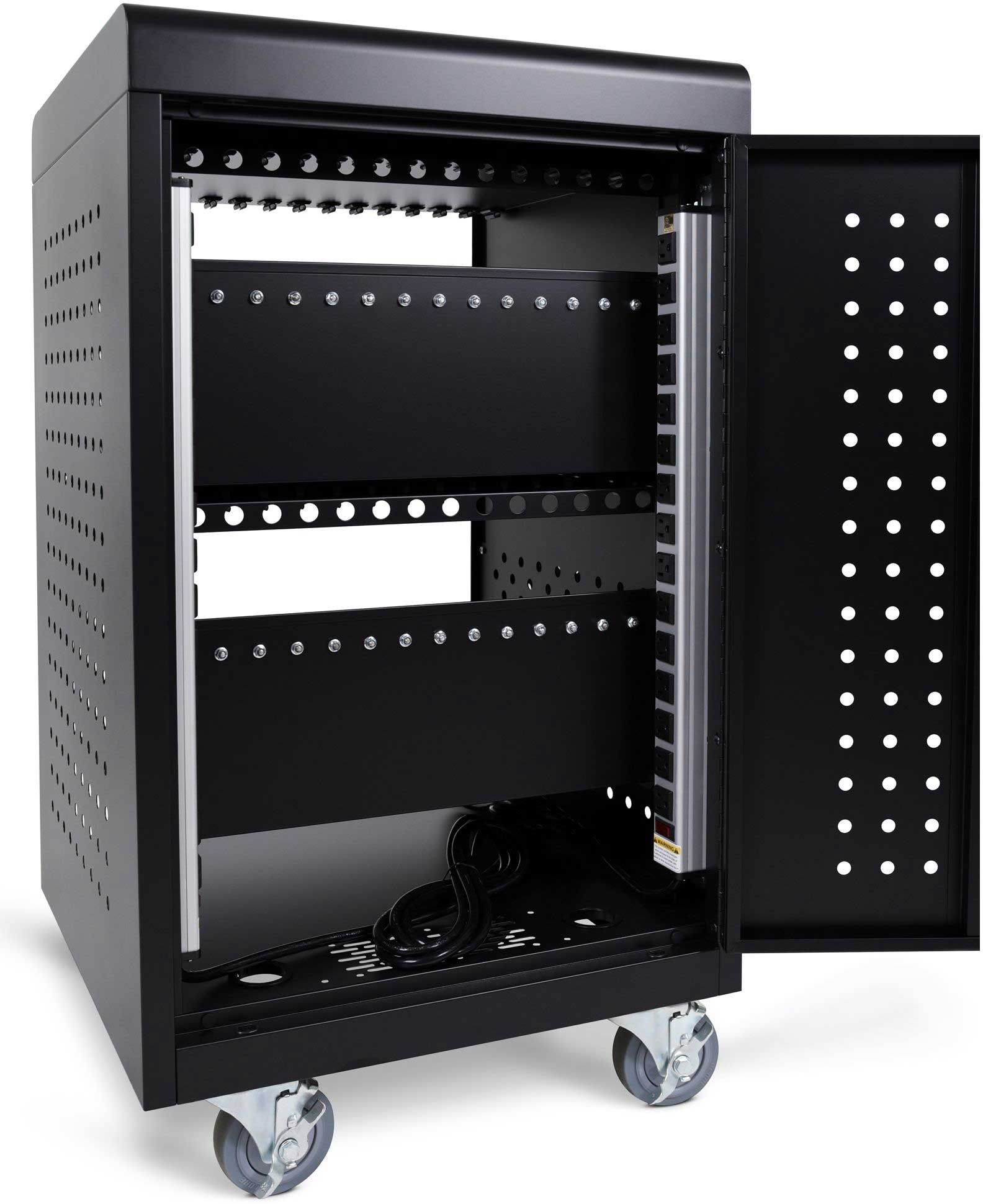 Luxor Black 30-tablet/chromebook Charging Cart, 20.9 X 21.1 X 37.6 Inch