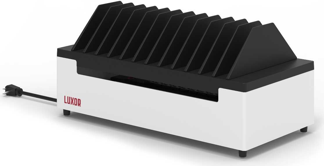 Luxor 12-port Charging Station For Laptops, Tablets, And Mobile Devices, 23.6 X 11.8 X 10.9 Inch