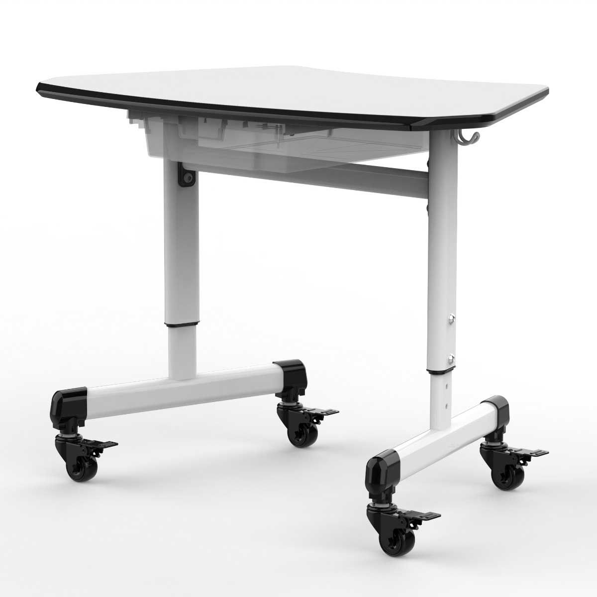 Luxor Adjustable-height Trapezoid Student Desk With Drawer, 29 X 19 X 21.75 To 29.75 Height