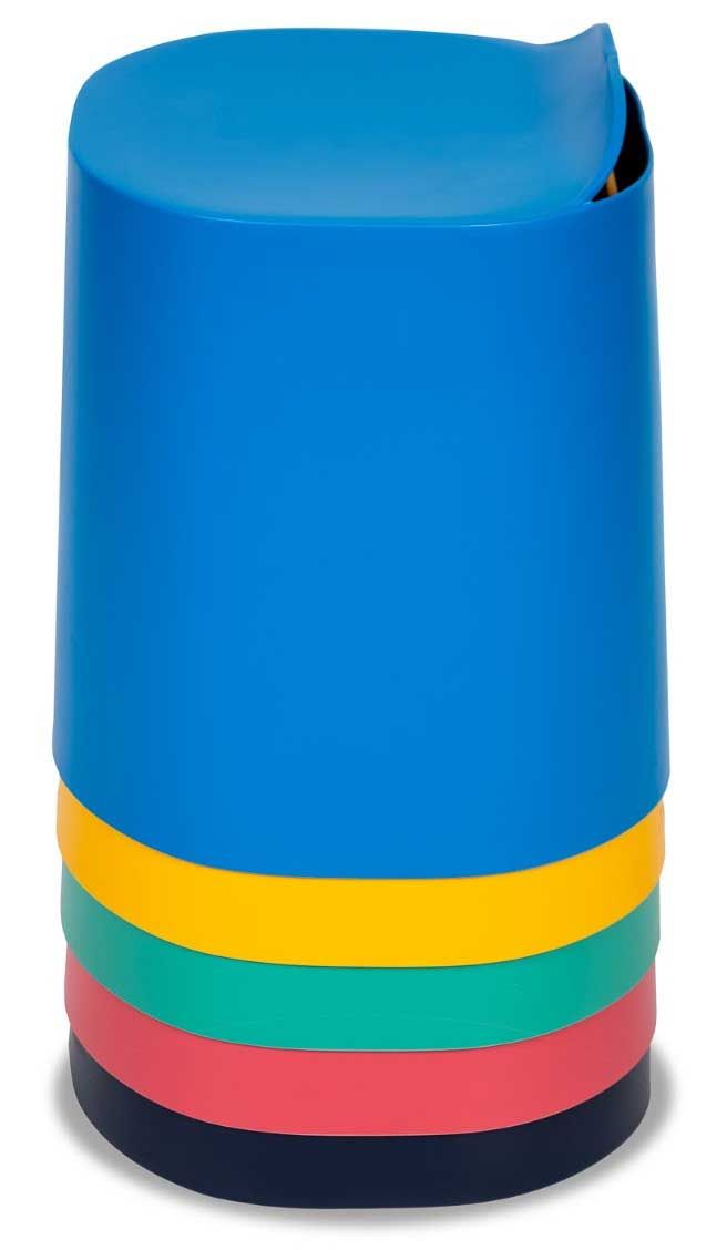 Luxor Black Tailfin Plastic Stackable Stools, 15.75 X 16.15 X 18.4 Inch