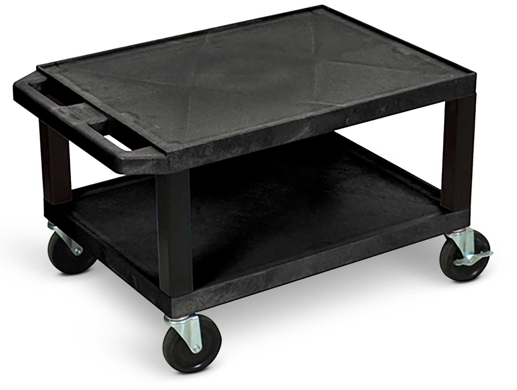 Luxor Tuffy Blue Two-shelf Multi-purpose Utility Cart With Black Legs, 24 X 18 X 16 Inch Height
