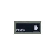 Winco Black Private Information Sign With Symbol, 3 X 9 Inch