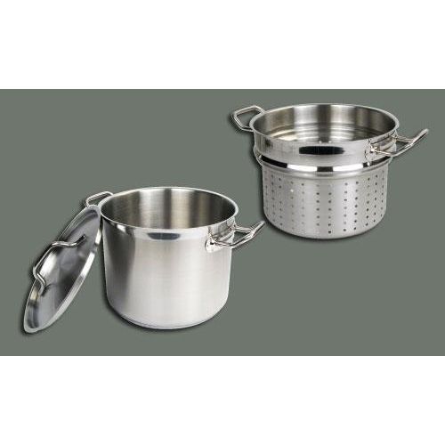 Winco Stainless Steel Perforated Steamer/pasta Cooker With Cover, 20 Qt