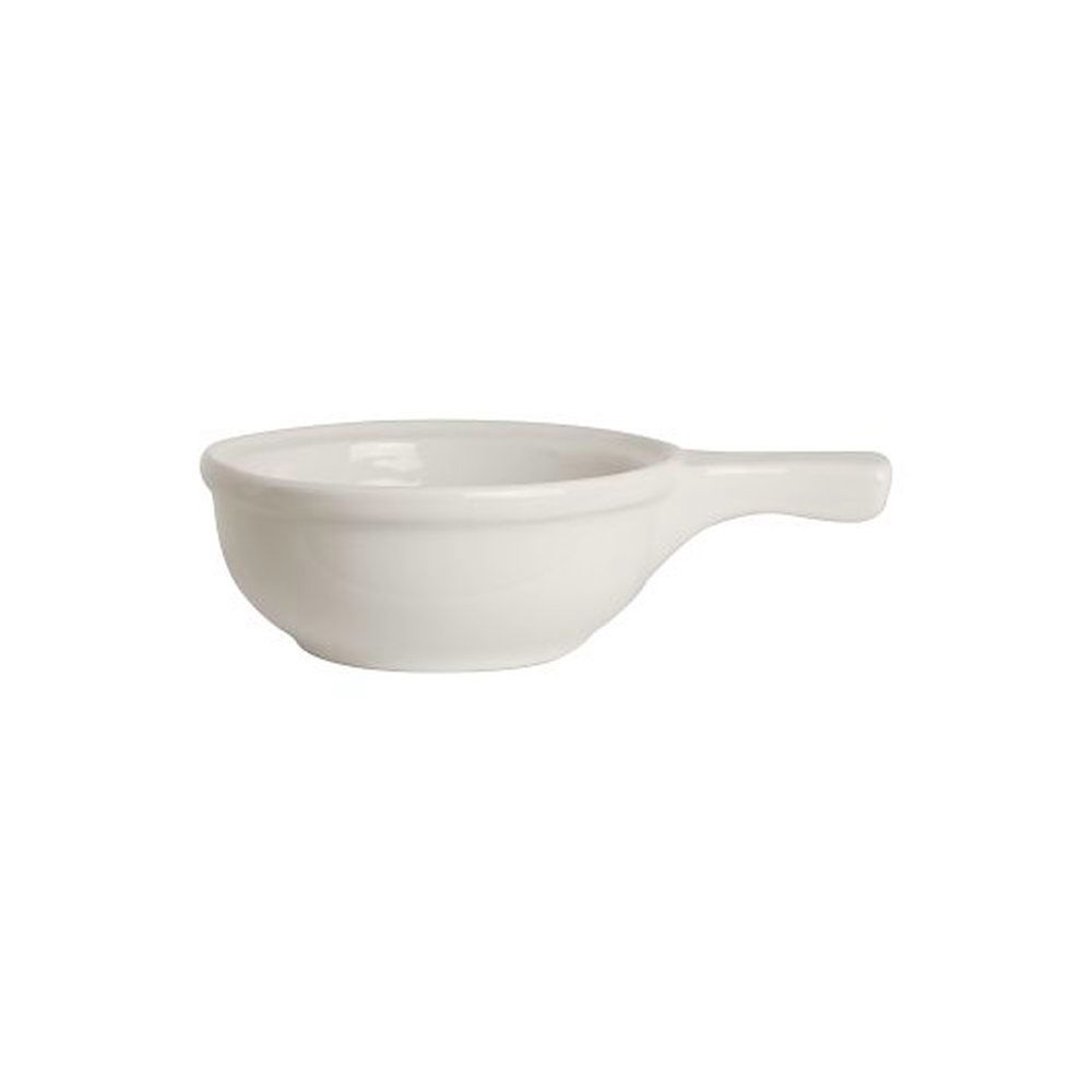Anfora White 3 Ounce Handled Onion Soup Bowl, 24 Count