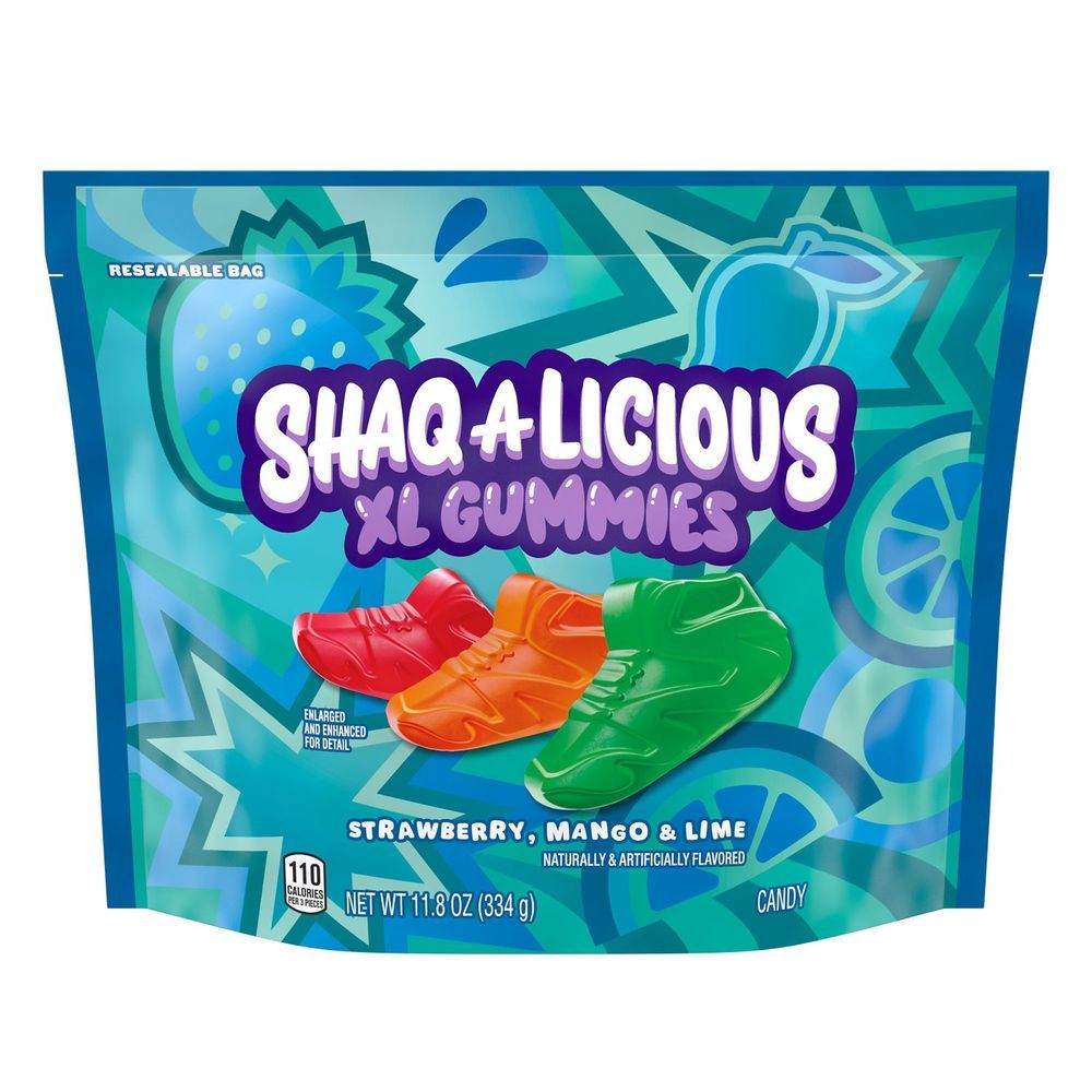 Shaq A Licious Xl Gummies Sneakers Strawberry Mango And Lime Fruit Flavors Candy, 11.8 Ounce -- 8 Per Case