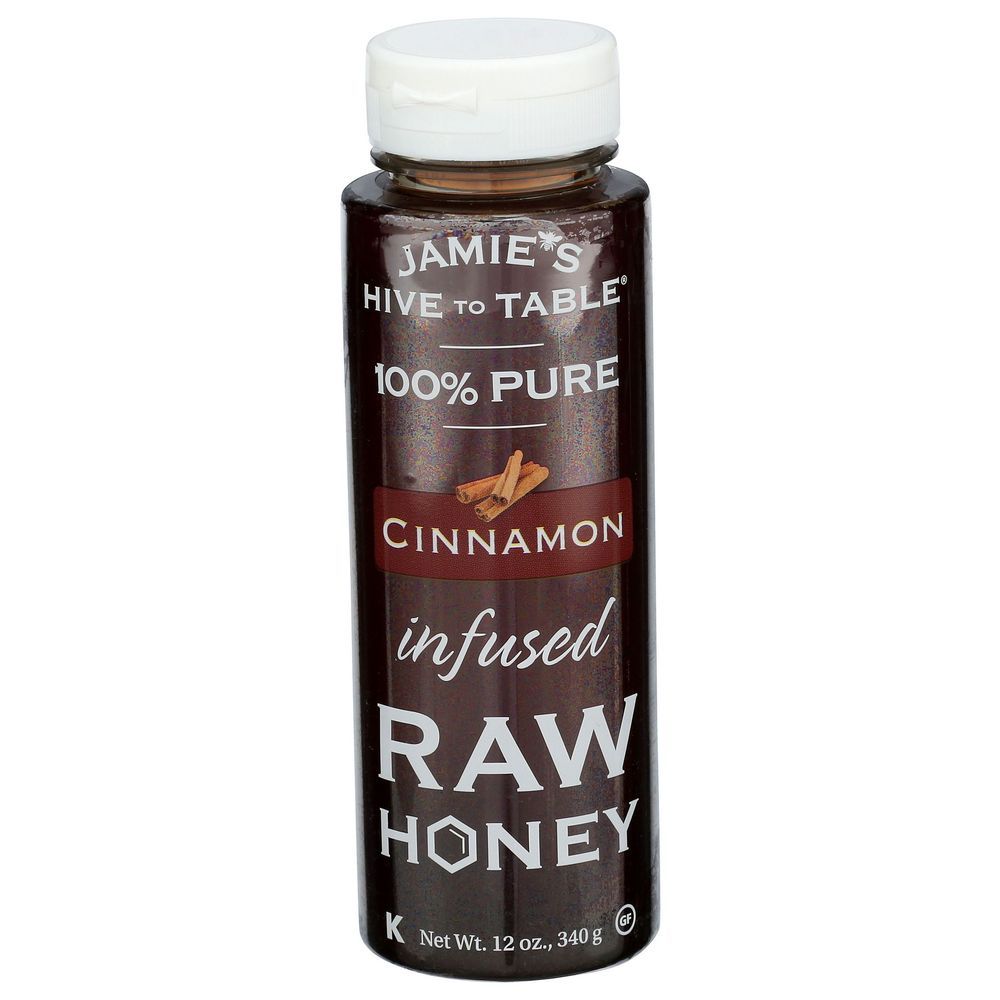 Jamie's Hive To Table Cinnamon Infused Raw Honey, 12 Ounce -- 9 Per Case