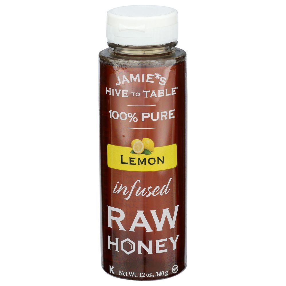 Jamie's Hive To Table Lemon Infused Raw Honey, 12 Ounce -- 9 Per Case