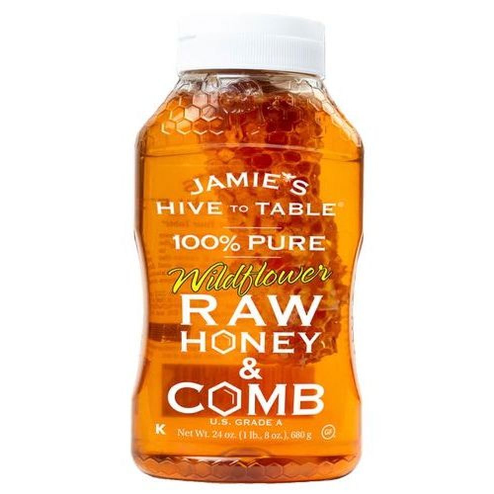 Jamie's Hive To Table Wildflower Raw Honey And Comb, 24 Ounce -- 6 Per Case