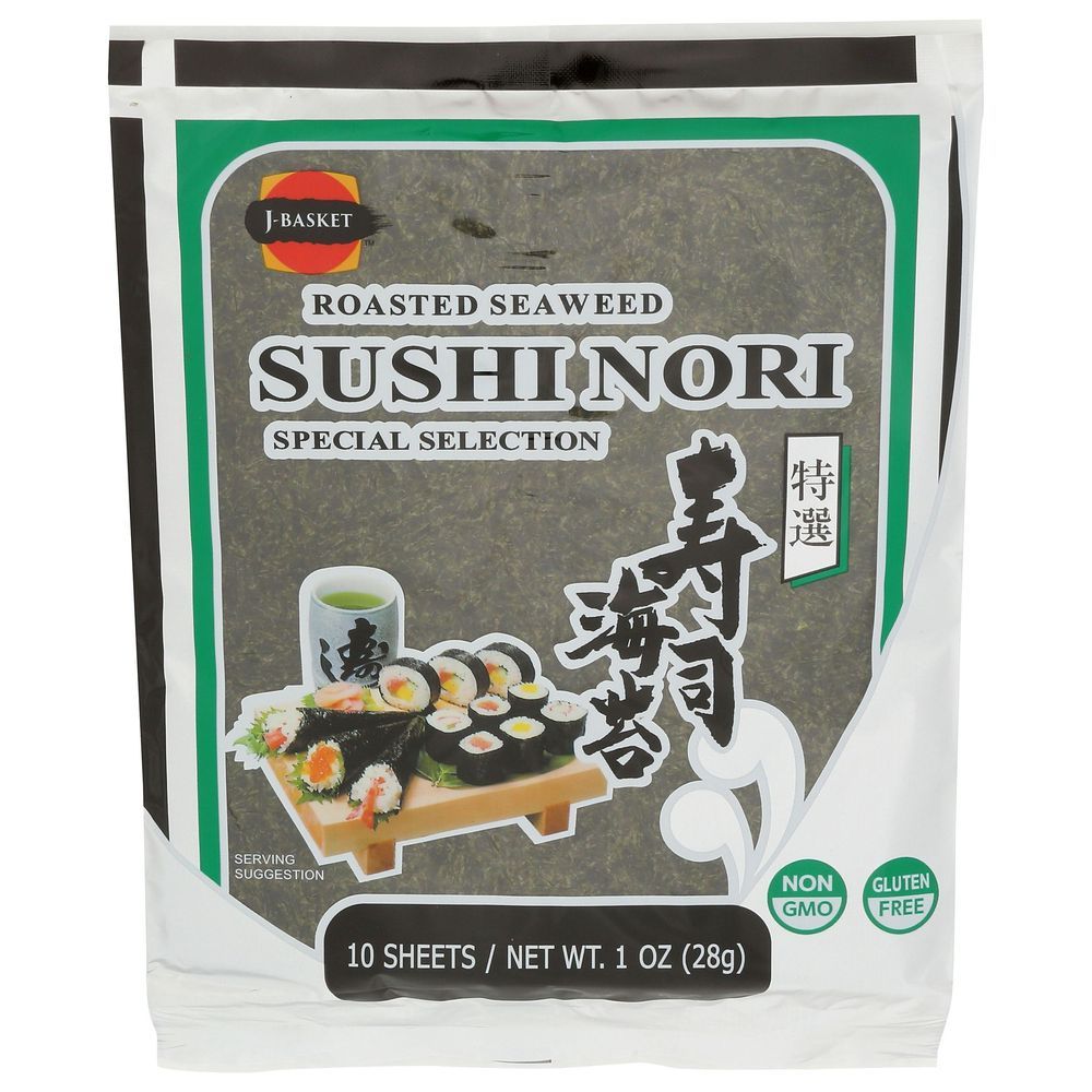 J-basket Roasted Seaweed Sushi Nori, 10 Count -- 12 Per Case
