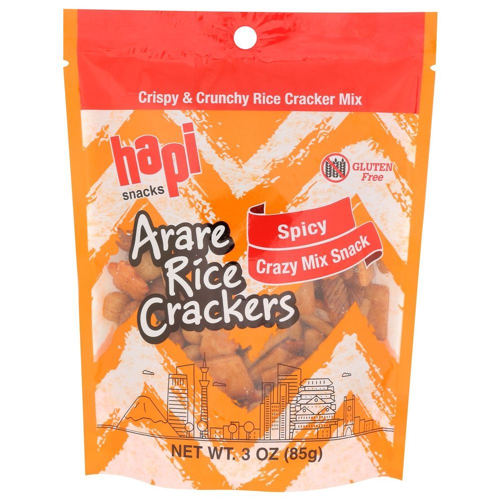 Hapi Spicy Crazy Mix Arare Rice Crackers, 3 Ounce -- 12 Per Case