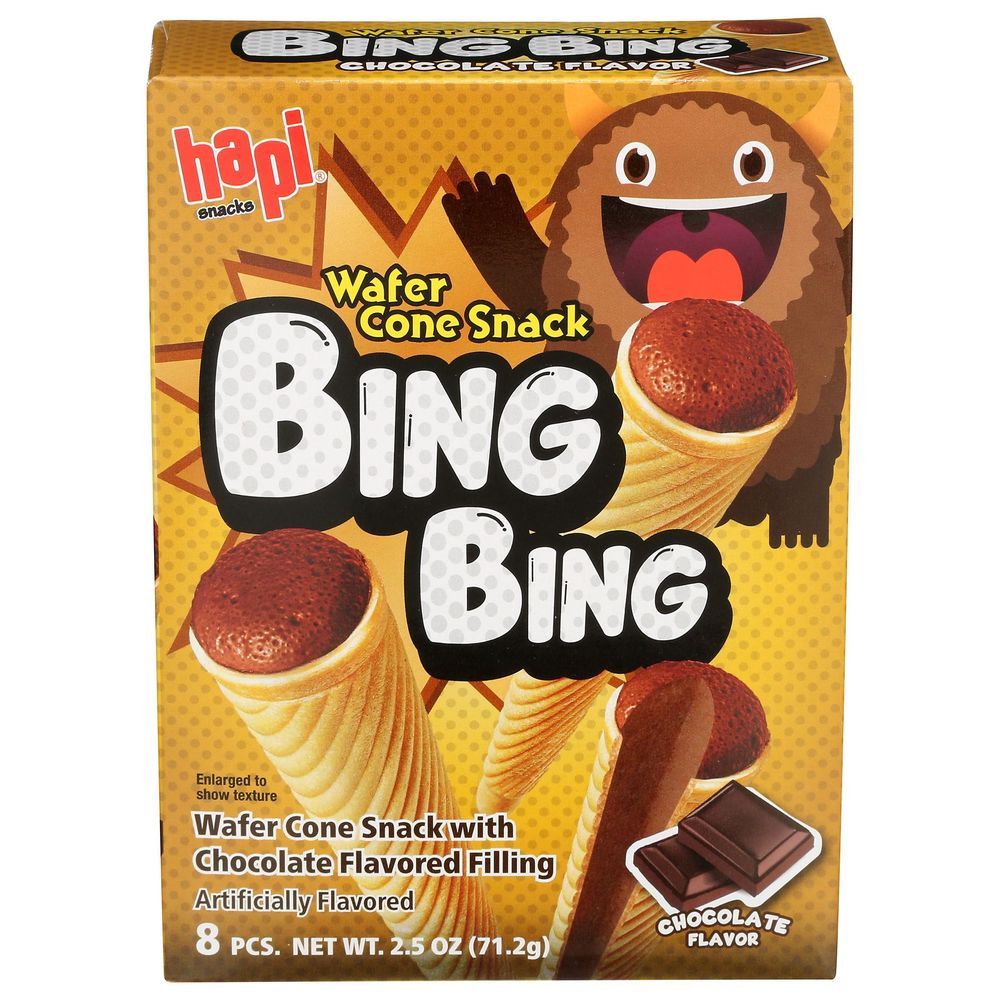 Hapi Bing Bing Chocolate Wafer Cone Snack, 2.5 Ounce -- 3 Per Case