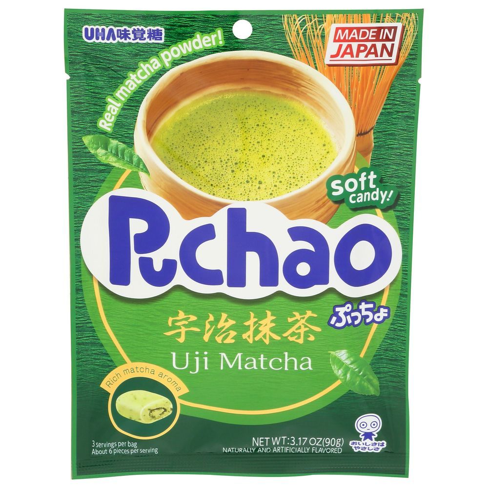 Uha Mikakuto Puchao Uji Matcha Soft Candy, 3.17 Ounce -- 6 Per Case