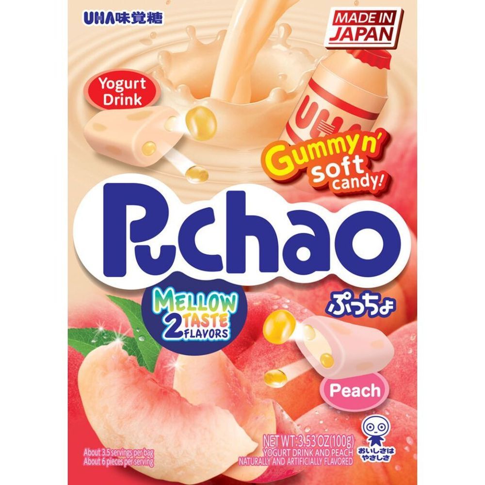 Uha Mikakuto Yogurt And Peach Soft Candy, 3.53 Ounce -- 6 Per Case