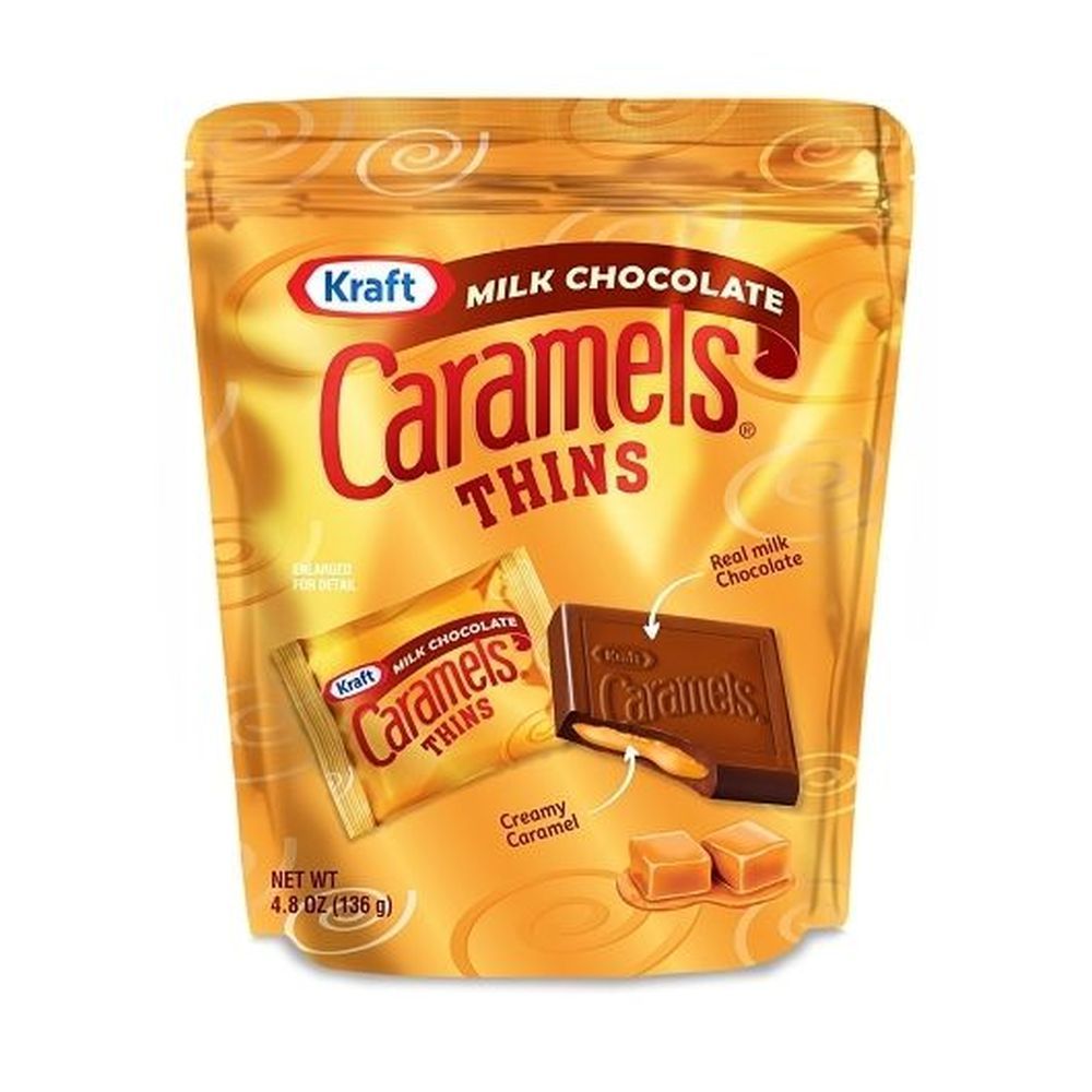 Kraft Caramels Milk Chocolate Caramel Thins, 4.8 Ounce -- 6 Per Case